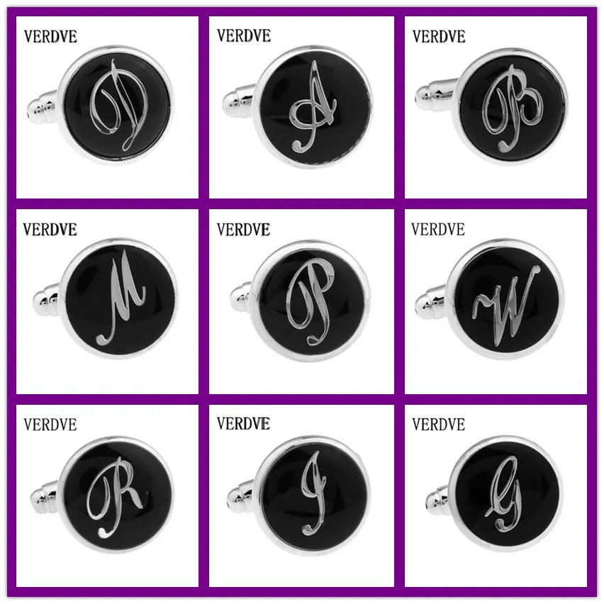 VERDVE 2018 novelty new black round neck letter D cufflinks men's wedding shirt suit cufflinks A-Z 16mm cufflinks
VERDVE 2018 novelty new black round neck letter D cufflinks men's wedding shirt suit cufflinks A-Z 16mm cufflinks