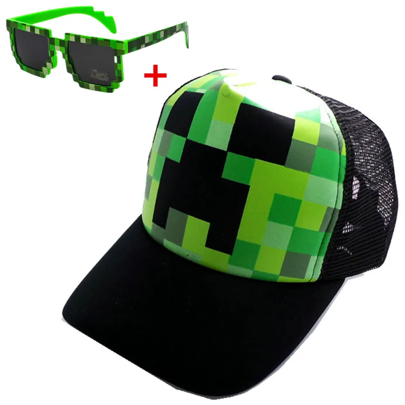 Minecraft mosaic pattern baby sun hats children Caps baseball Mesh cap summer kids boys girls caps bonnet enfant + glasses toys
Minecraft mosaic pattern baby sun hats children Caps baseball Mesh cap summer kids boys girls caps bonnet enfant + glasses toys