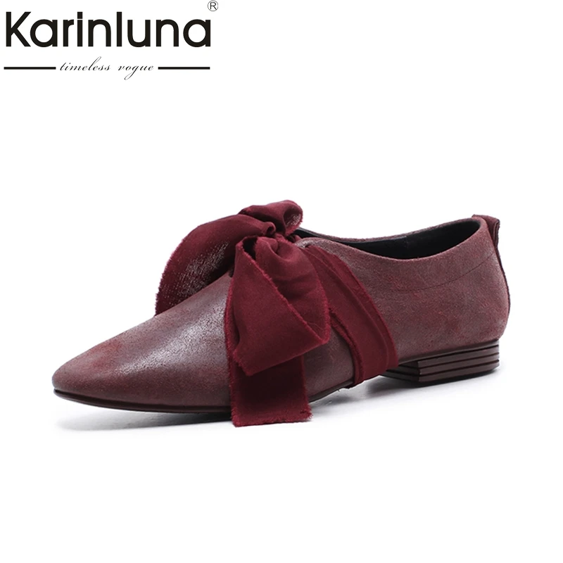 KARINLUNA genuine leather 2018 size 34-40 Fashion bowtie black Women Shoes Woman Leisure Slip On Breathable Flats
KARINLUNA genuine leather 2018 size 34-40 Fashion bowtie black Women Shoes Woman Leisure Slip On Breathable Flats