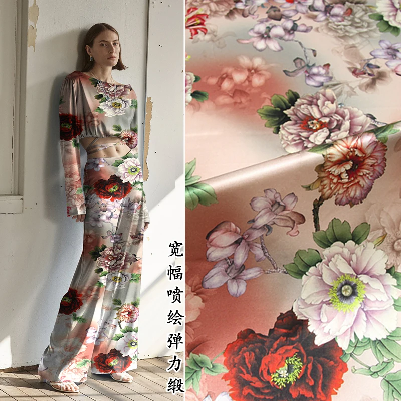 New inkjet silk stretch satin fabric summer 18mm cheongsam T-shirt shirt stretch silk satin fabric wholesale silk cloth 135cm
New inkjet silk stretch satin fabric summer 18mm cheongsam T-shirt shirt stretch silk satin fabric wholesale silk cloth 135cm