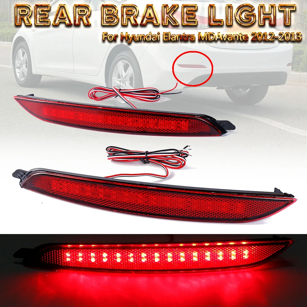 Fog Lamp Garnish Black 2Pcs 1Set For Hyundai Elantra 2011 2013