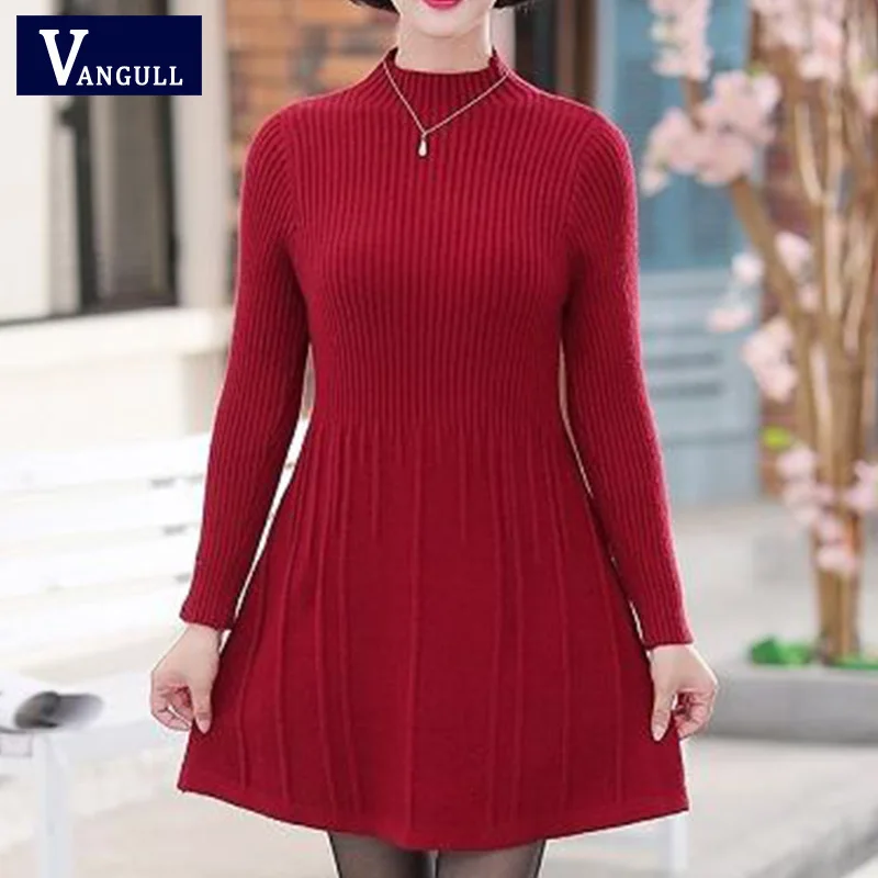 Vangull Chic Autumn Winter Black Sweater Dress Women O-neck Long Sleeve A Line Knit Mini Dress Female Girl Short Bodycon Dress
Vangull Chic Autumn Winter Black Sweater Dress Women O-neck Long Sleeve A Line Knit Mini Dress Female Girl Short Bodycon Dress