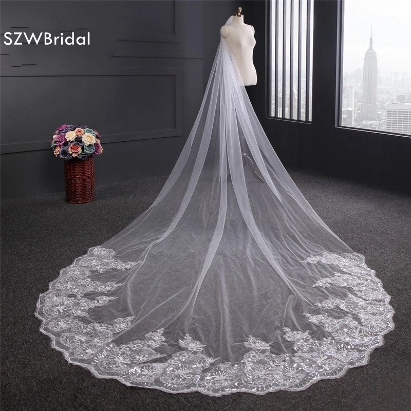 New Arrival vestido de noiva Lace casamento 4 Meter Bridal veil 2019 Cheap wedding accessories sluier Veu de noiva wedding veil
New Arrival vestido de noiva Lace casamento 4 Meter Bridal veil 2019 Cheap wedding accessories sluier Veu de noiva wedding veil