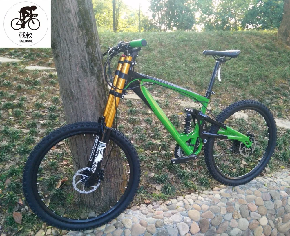 Kalosse Soft-tail frame Hydraulic brakes 20mm barrel shaft 24/27/30 speed DIY colors Downhill DH 26*2.35inch bikes
Kalosse Soft-tail frame Hydraulic brakes 20mm barrel shaft 24/27/30 speed DIY colors Downhill DH 26*2.35inch bikes