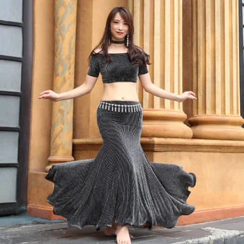 2019 New Women Belly Dance Clothing Sexy Dancewear Spandex Suit Fishtail Skirt Sexy Bellydance Costume Set with Necklace
2019 New Women Belly Dance Clothing Sexy Dancewear Spandex Suit Fishtail Skirt Sexy Bellydance Costume Set with Necklace
