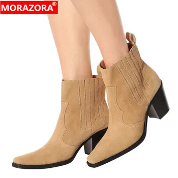 MORAZORA 2020 new arrival women ankle boots flock slip on high heels boots autumn solid colors dress shoes ladies office shoes
MORAZORA 2020 new arrival women ankle boots flock slip on high heels boots autumn solid colors dress shoes ladies office shoes
