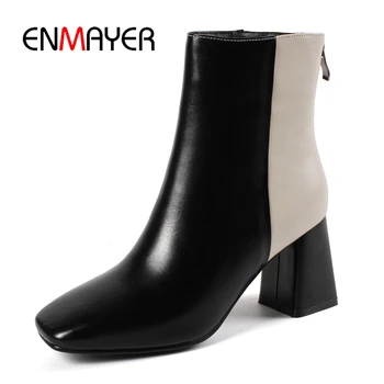 ENMAYER Boots women women square toe ankle boots solid high heel boots botas mujer fashion women boots Big size 34-43 ZYL977
ENMAYER Boots women women square toe ankle boots solid high heel boots botas mujer fashion women boots Big size 34-43 ZYL977