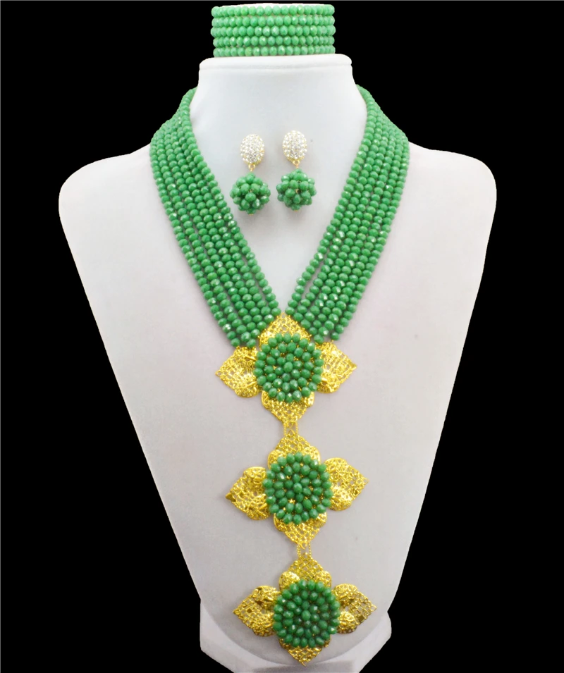 2016 New Arrival Brand Three Star Design Nigerian Wedding African Beads Jewelry Set Green Crystal Beads Necklace Jewelry Set
2016 New Arrival Brand Three Star Design Nigerian Wedding African Beads Jewelry Set Green Crystal Beads Necklace Jewelry Set