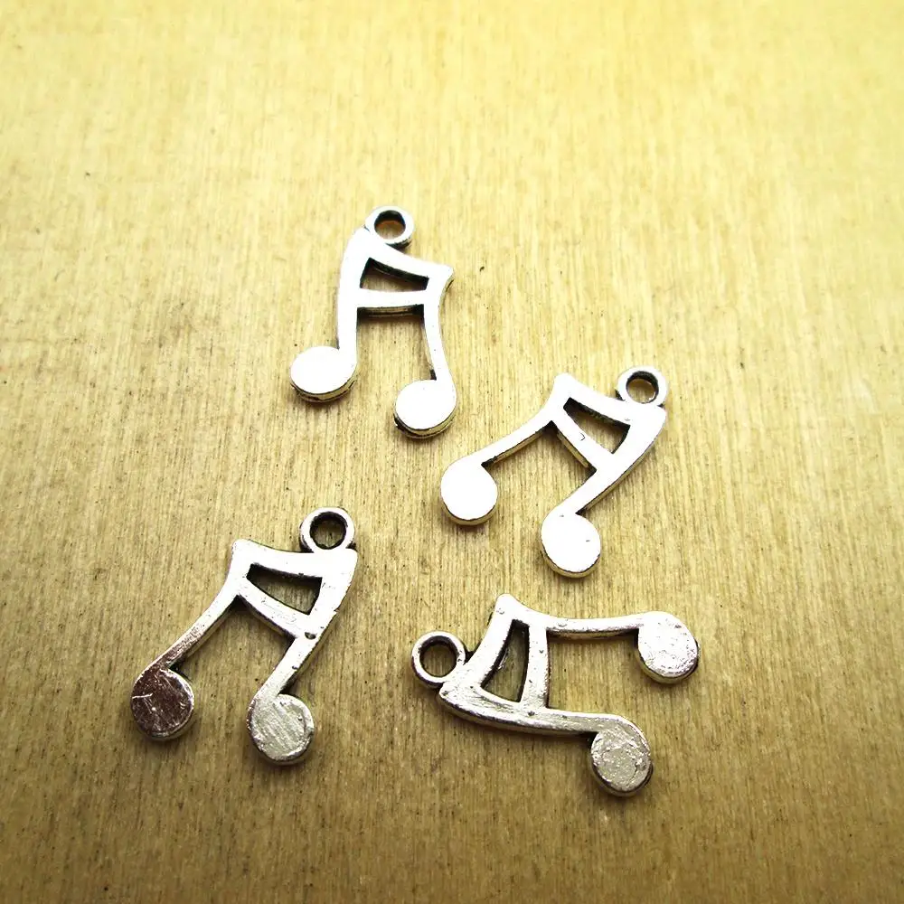 

40 шт. 8*14 мм Музыкальный скрипичный ключ с одной стороны DIY Подвески ожерелье/браслеты Подвески антикварный серебряный тон