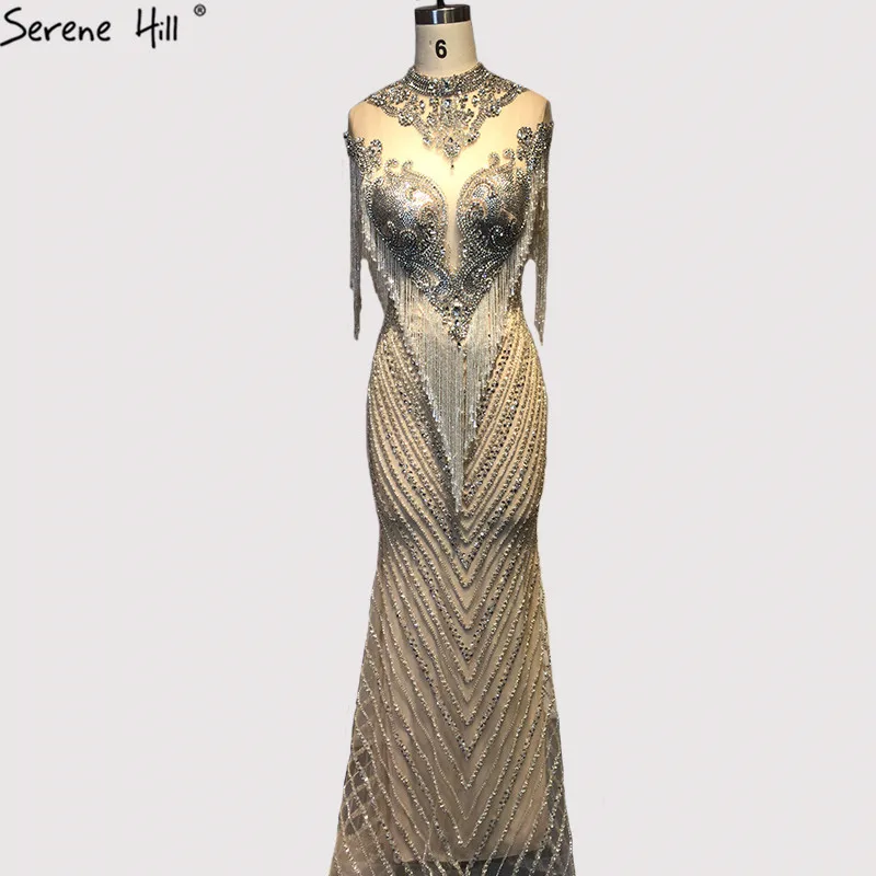 Dubai Beading Tassel Luxury Sexy Evening Dresses 2019 Silve rSleeveless High-end Evening Gowns Serene Hill LA60811
Dubai Beading Tassel Luxury Sexy Evening Dresses 2019 Silve rSleeveless High-end Evening Gowns Serene Hill LA60811