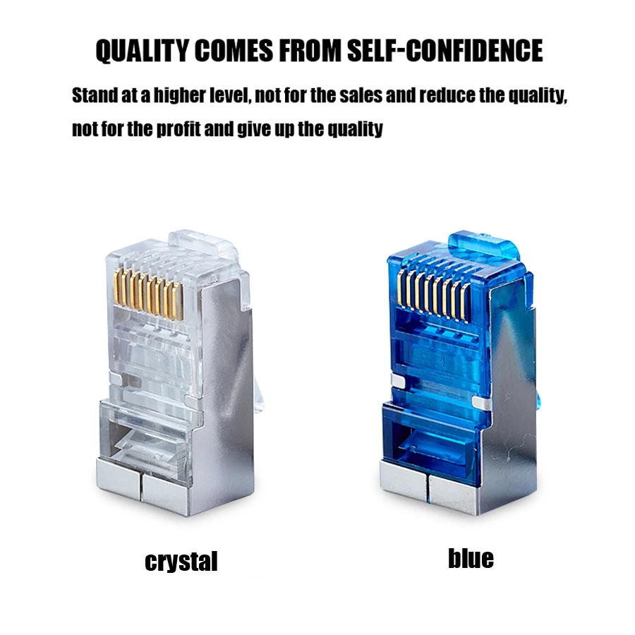 ShineBear ethernet Cable Connector rj45 Plug cat6 Network rj 45 8p8c Modular cat 6 terminals utp unshielded Gold Plated 50pcs Cable Length: 100pcs