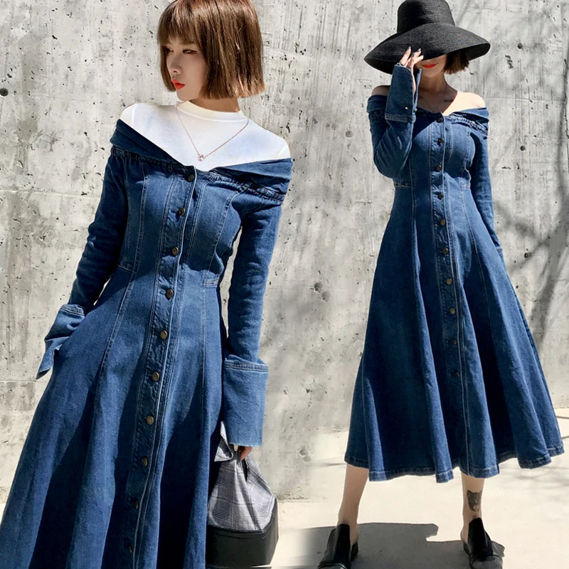 Free Shipping 2018 New Fashion Plus Size 2XS-2XL Dresses For Women Stretch Long Mid-calf Slash Neck Sexy Single Breasted Dresses
Free Shipping 2018 New Fashion Plus Size 2XS-2XL Dresses For Women Stretch Long Mid-calf Slash Neck Sexy Single Breasted Dresses