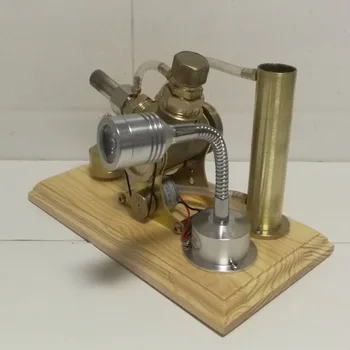 All-copper wooden base, water-cooled V-type Stirling engine, generator model, experimental engine
All-copper wooden base, water-cooled V-type Stirling engine, generator model, experimental engine