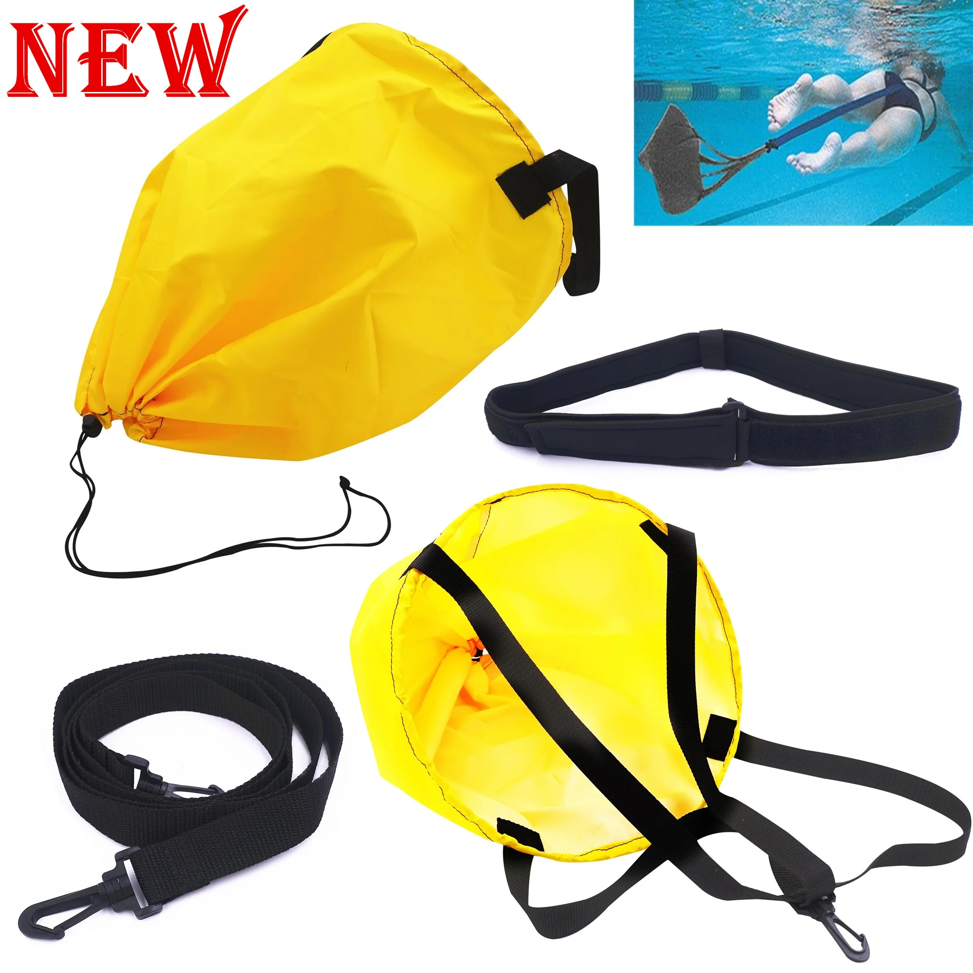 Swimming Pool Strength Training Resistance Belt Set with Drag Parachute Adjustable Neoprene Belt Pool Accessories Adult Exercise
Swimming Pool Strength Training Resistance Belt Set with Drag Parachute Adjustable Neoprene Belt Pool Accessories Adult Exercise