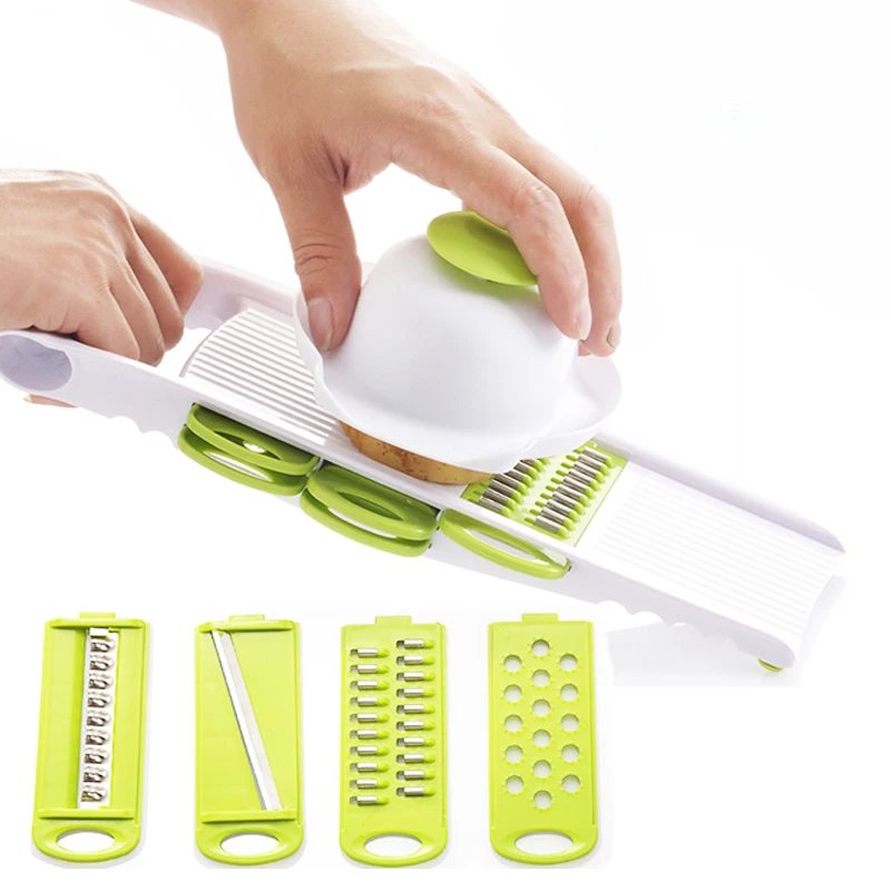 Mandoline Slicer Kitchen Tools with 4 Pcs Interchangeable Stainless Steel Blades Vegetable Cutter Potato Slicer Carrot Grater
Mandoline Slicer Kitchen Tools with 4 Pcs Interchangeable Stainless Steel Blades Vegetable Cutter Potato Slicer Carrot Grater