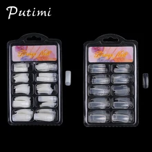 Putimi 100 pcs חצי כיסוי טיפים טבעי/שקוף אקריליק UV ג 'ל False נייל טיפים מניקור חצי מזויף נייל ארט טיפים הארכת(China)
