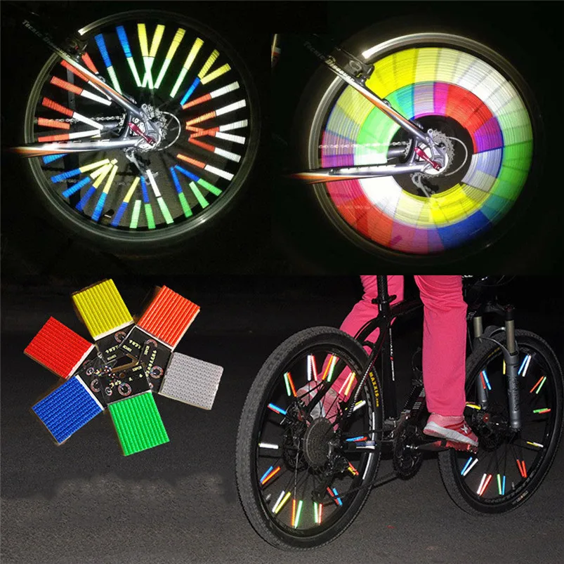 24pcs Cycling Bike Wheel Spoke Reflector Clips Reflective Warning Strip Tube (10)