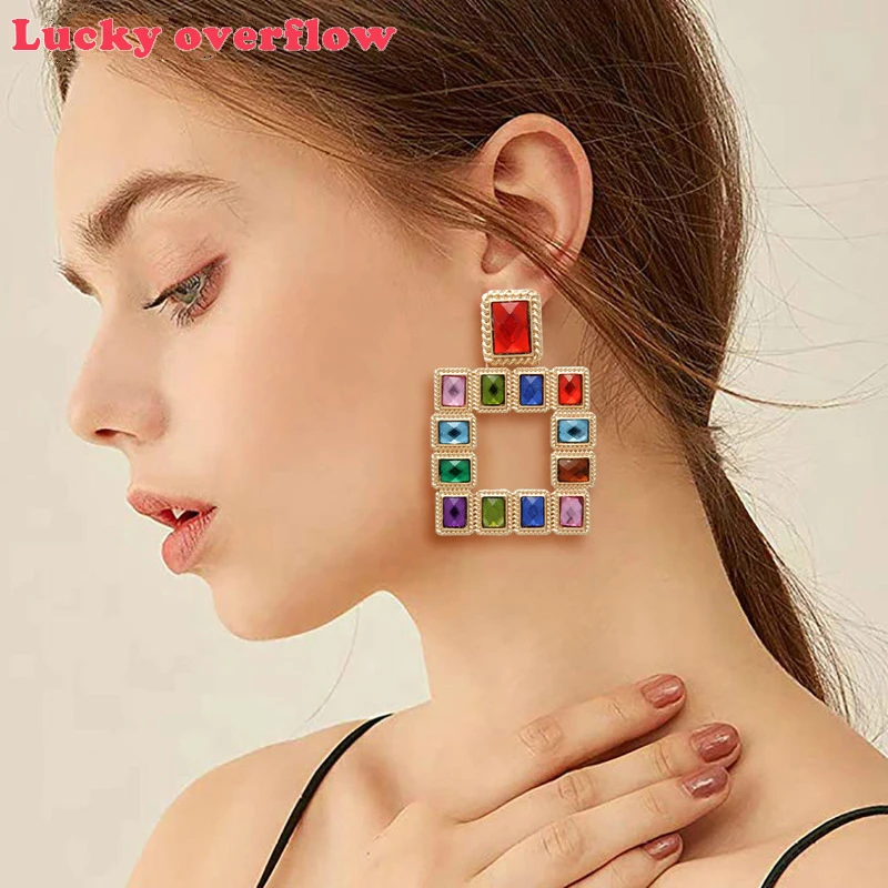 Luckyoverflow Fashion Vintage Crystal Dangle Earrings for Women Geometric Big Earring Female Party Luxury Jewelry CE0972/11
Luckyoverflow Fashion Vintage Crystal Dangle Earrings for Women Geometric Big Earring Female Party Luxury Jewelry CE0972/11