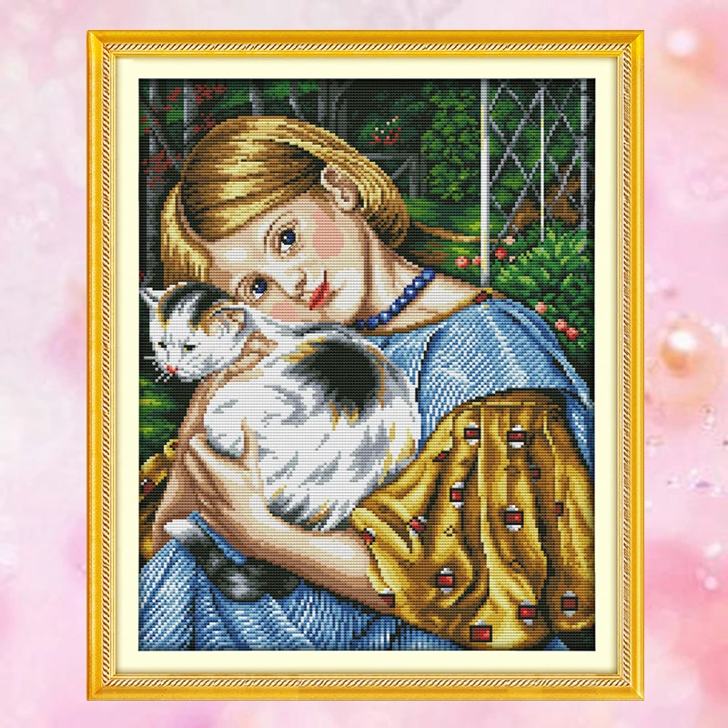 JoySunday counted crossstitch diy Girl and cat (3) DMC14CT11CT needlework kits livingroom bedroom baby room factory wholesale
JoySunday counted crossstitch diy Girl and cat (3) DMC14CT11CT needlework kits livingroom bedroom baby room factory wholesale