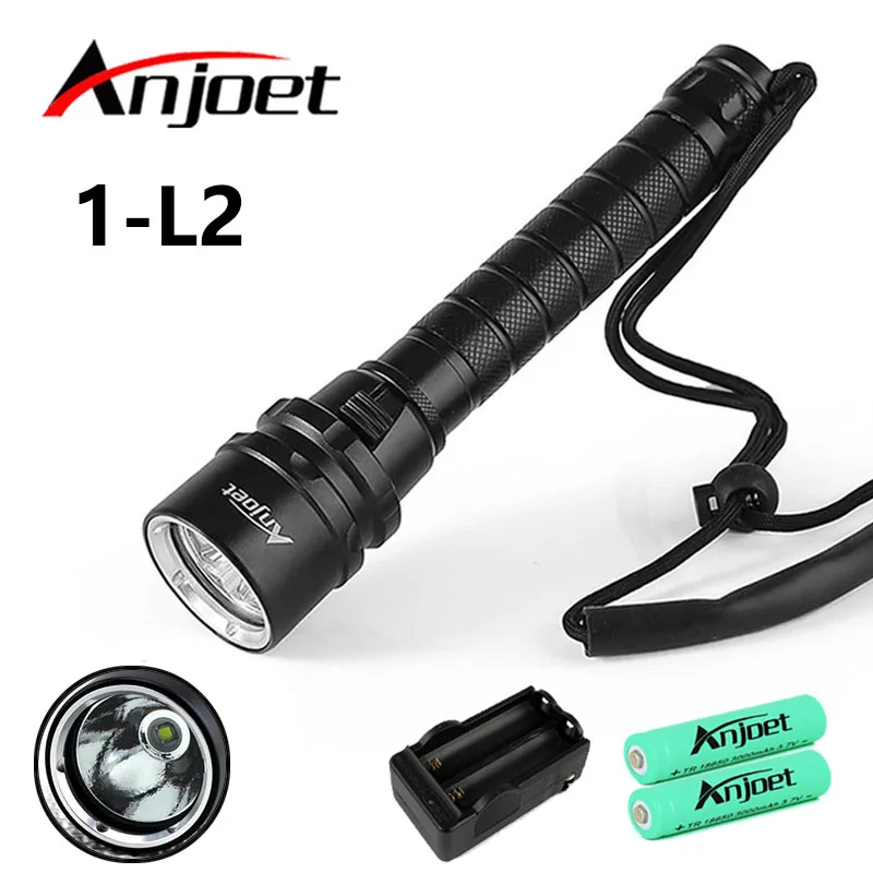 Anjoet XM-L2 светодиодный фонарик подводный эксперт 100 м для дайвинга