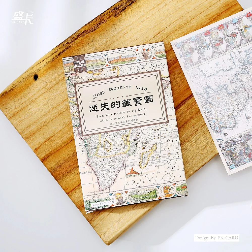 30 sheets/LOT Lost treasure map Postcard /Greeting Card/Wish Card/Christmas and New Year gifts
30 sheets/LOT Lost treasure map Postcard /Greeting Card/Wish Card/Christmas and New Year gifts