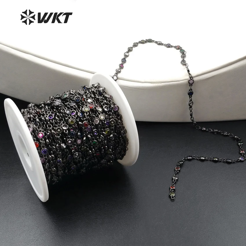 WT-BC106 Popular Fashion Brass Chain With Multi Color Cubic Zircon Chain Mysterious Brass Chain For Women Jewelry Making
WT-BC106 Popular Fashion Brass Chain With Multi Color Cubic Zircon Chain Mysterious Brass Chain For Women Jewelry Making