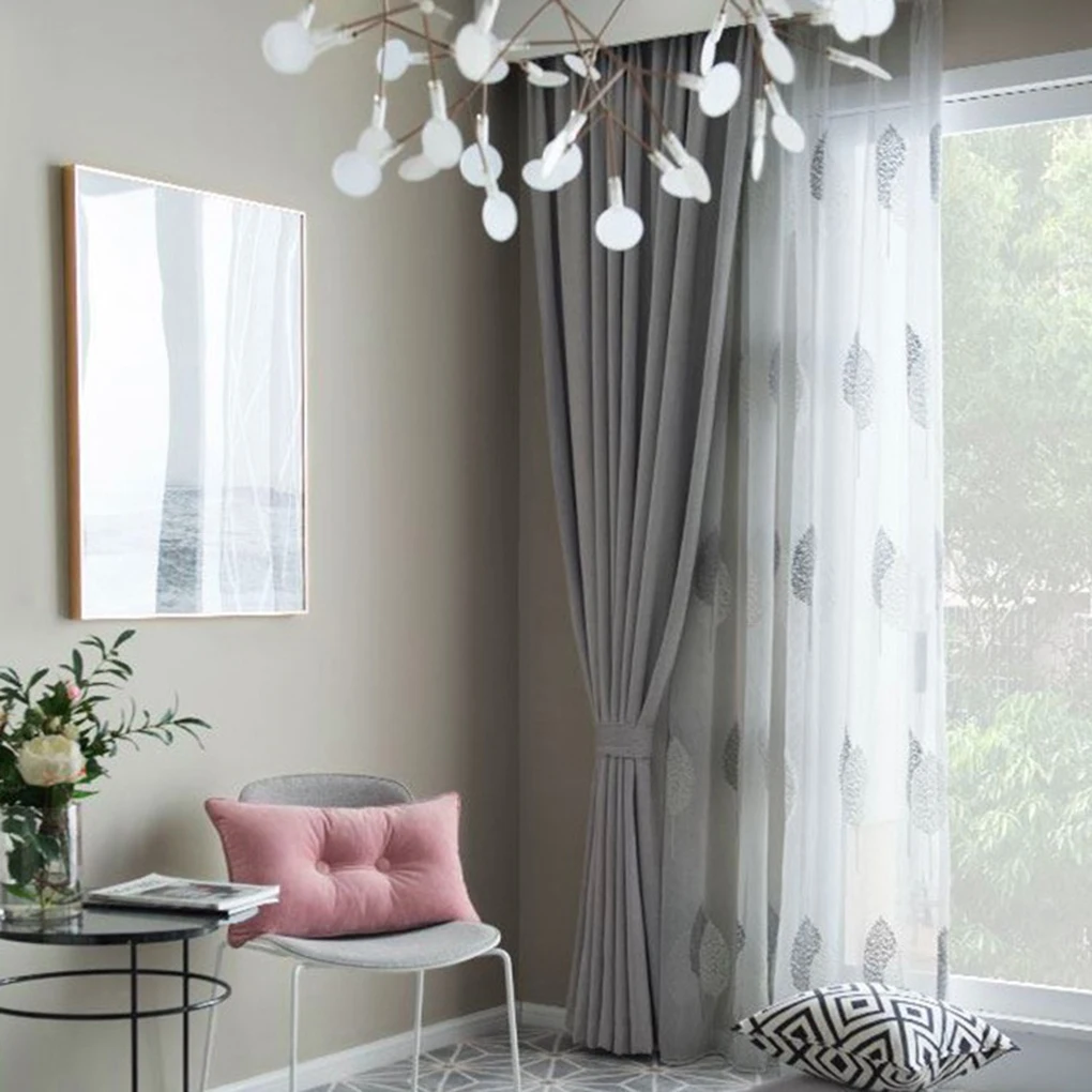 Banyan Leaves Embroidery Window Curtain Voile Sheer Divider Panel Semi-blackout Window Blind Living Room Bedroom Drapes
Banyan Leaves Embroidery Window Curtain Voile Sheer Divider Panel Semi-blackout Window Blind Living Room Bedroom Drapes