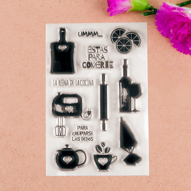 Tea Set Transparent Clear Silicone Stamps for DIY Scrapbooking/Card Making/Kids Fun Decoration Supplies | Дом и сад