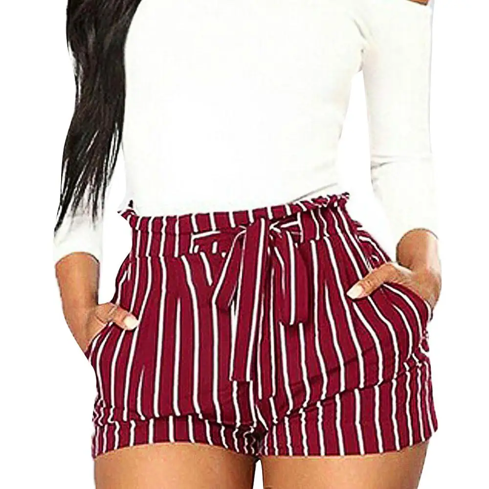Summer Fashion Female Shorts Women Stripe Printing Pocket High Waist Bandage Easy Elastic Casual Short Beach High Waist Shorts
Summer Fashion Female Shorts Women Stripe Printing Pocket High Waist Bandage Easy Elastic Casual Short Beach High Waist Shorts