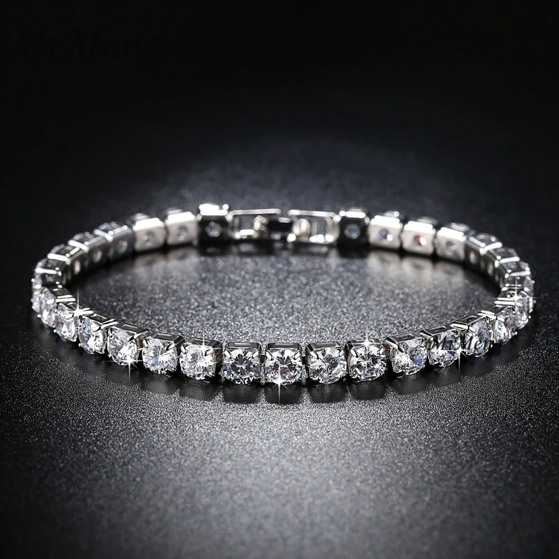Single Row Shining Crystal Silver Bracelets & Bangles Female Bridal Wedding Jewelry Fashion Clear 5 mm Zircon Bracelet
Single Row Shining Crystal Silver Bracelets & Bangles Female Bridal Wedding Jewelry Fashion Clear 5 mm Zircon Bracelet