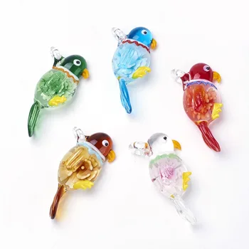 12pcs Handmade Lampwork Big Parrot Bird Animal Jewelry Findings Pendants Inner Flower Mixed Color, 59x27x12mm, Hole: 5mm
12pcs Handmade Lampwork Big Parrot Bird Animal Jewelry Findings Pendants Inner Flower Mixed Color, 59x27x12mm, Hole: 5mm