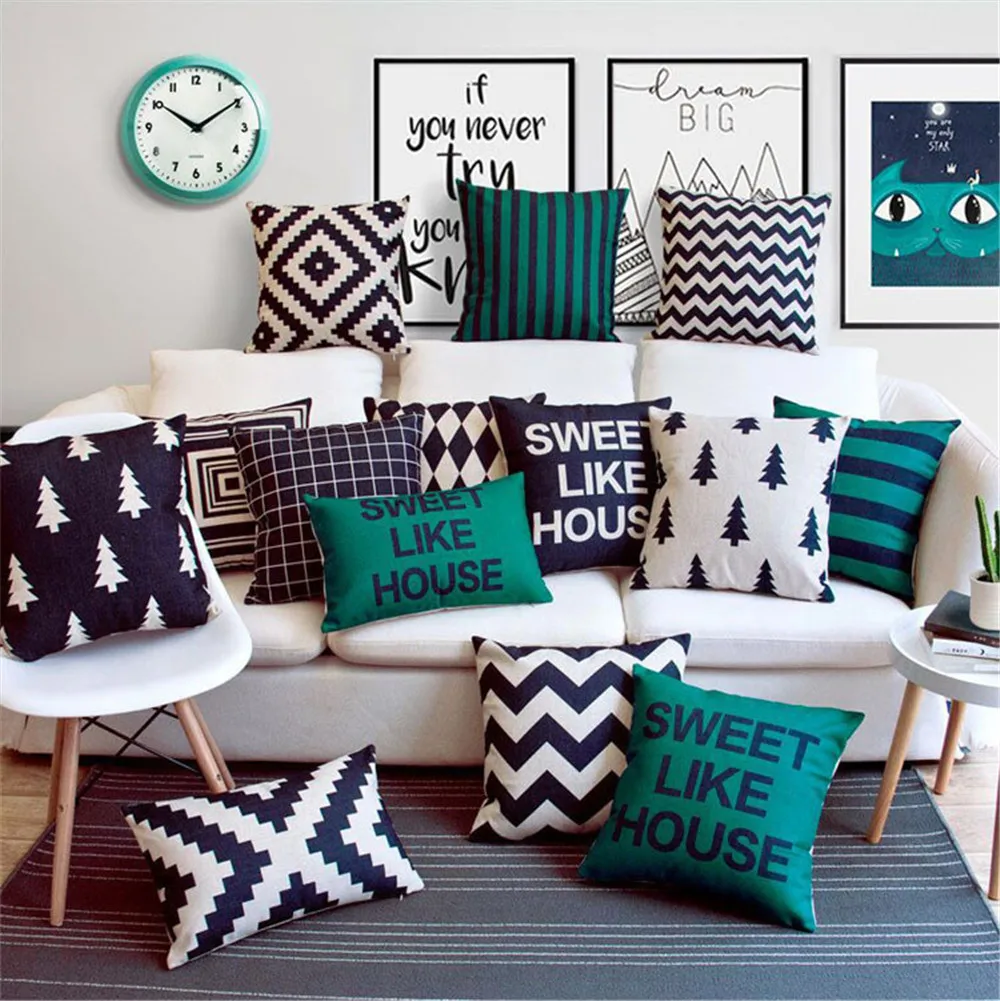 Decorative Throw Pillow Case Cover Geometry Geometric Stripe Cotton Linen Cushion Cover For Sofa Home Lumbar Pillow 45x45cm
Decorative Throw Pillow Case Cover Geometry Geometric Stripe Cotton Linen Cushion Cover For Sofa Home Lumbar Pillow 45x45cm