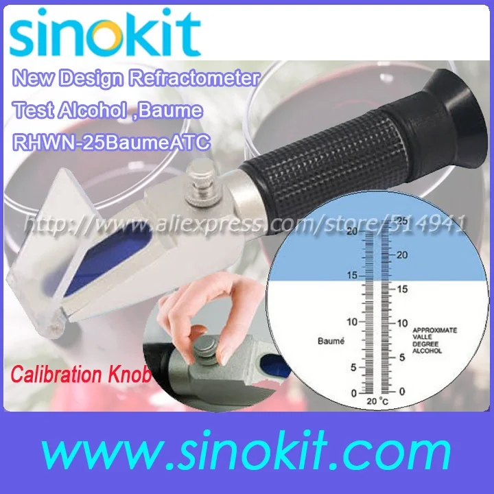 Free Shipping Wine 0-25%Vol, 0-20 Baume New Design Calibration knob refractometer with CE RHWN-25Baume ATC
Free Shipping Wine 0-25%Vol, 0-20 Baume New Design Calibration knob refractometer with CE RHWN-25Baume ATC