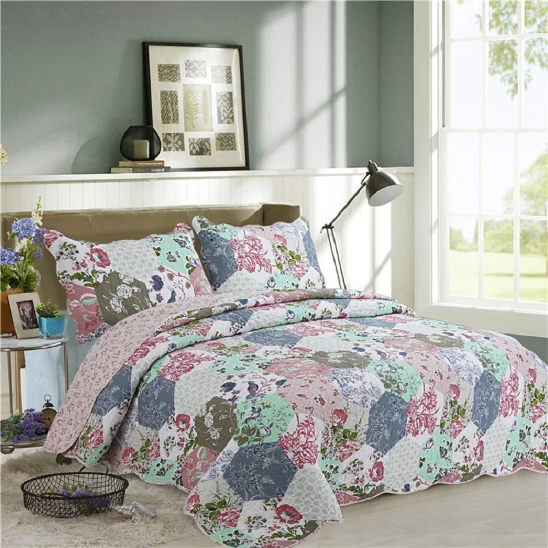 CHAUSUB Quality Quilts Washed Cotton Quilt Set 3PC Floral Printed Bedspread Bed Cover Sheets Pillowcase Coverlet Set King Size
CHAUSUB Quality Quilts Washed Cotton Quilt Set 3PC Floral Printed Bedspread Bed Cover Sheets Pillowcase Coverlet Set King Size