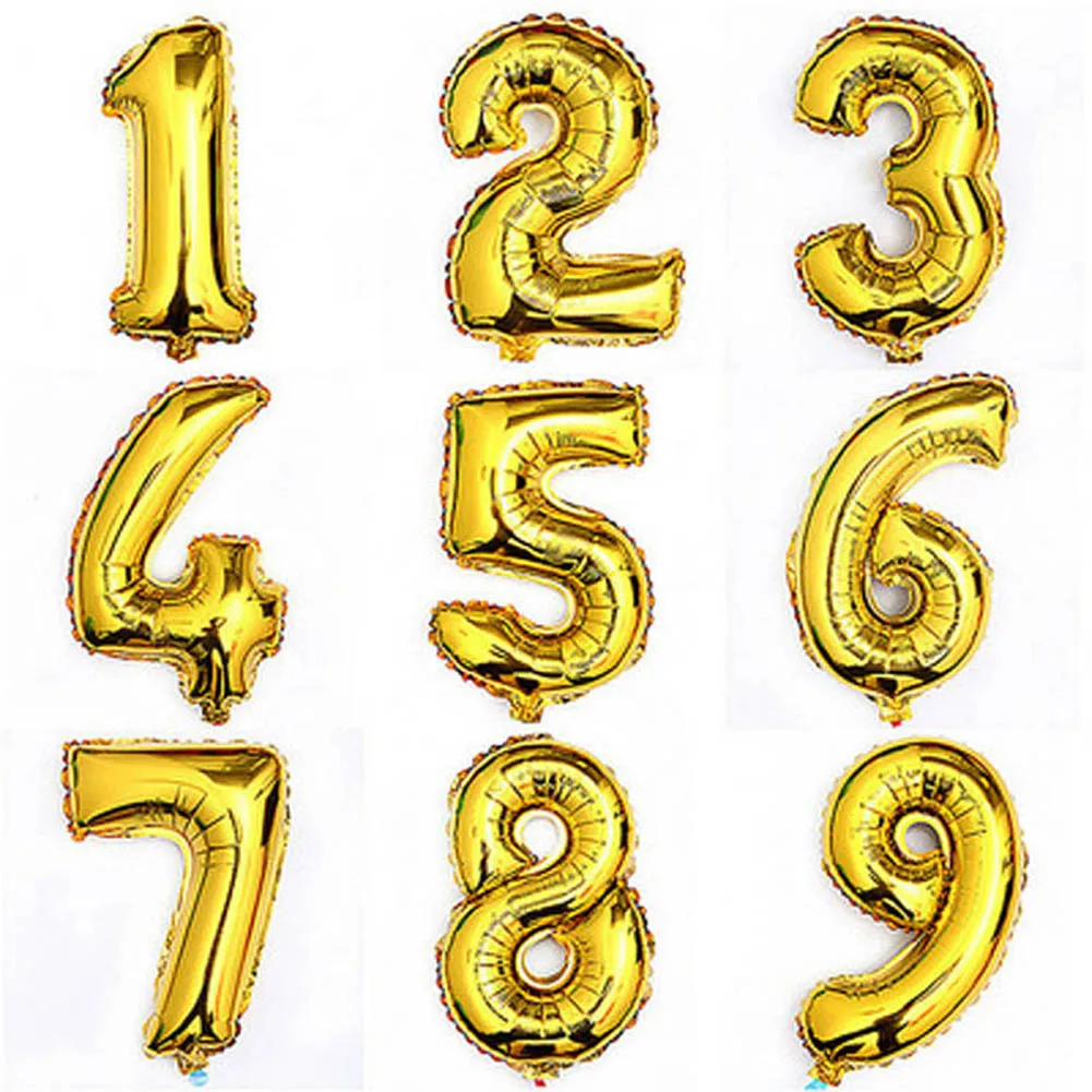 1Pcs 16 inch 0-9 Gold Silver Number Foil Balloons Digit Helium Ballons Birthday Party Wedding Decor Air Baloons Party Supplies
1Pcs 16 inch 0-9 Gold Silver Number Foil Balloons Digit Helium Ballons Birthday Party Wedding Decor Air Baloons Party Supplies