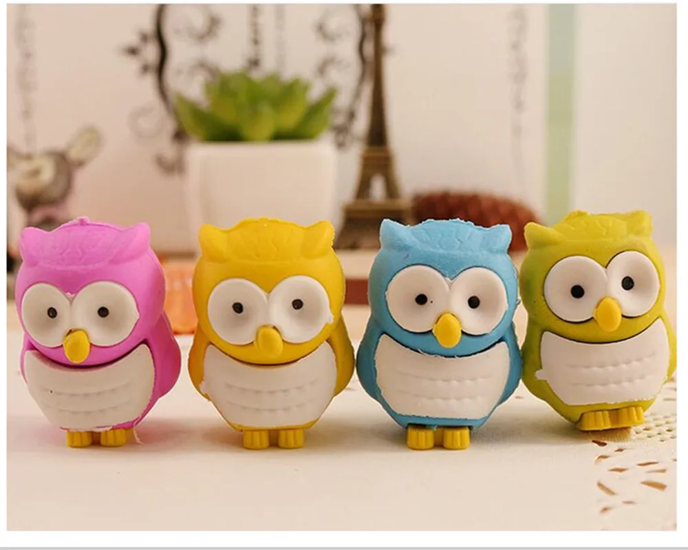 10 pcs per lot Super Discount Novelty 3D Owl Shape Rubber Eraser Creative Kawaii Stationery School Supplies
10 pcs per lot Super Discount Novelty 3D Owl Shape Rubber Eraser Creative Kawaii Stationery School Supplies