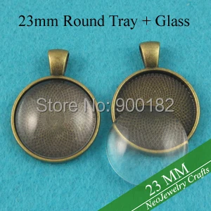 23mm Antique Bronze Round Pendant Trays, 7/8 Inch Round Cabochon Setting, Blank Pendant Setting + Clear Glass Cabochons
23mm Antique Bronze Round Pendant Trays, 7/8 Inch Round Cabochon Setting, Blank Pendant Setting + Clear Glass Cabochons