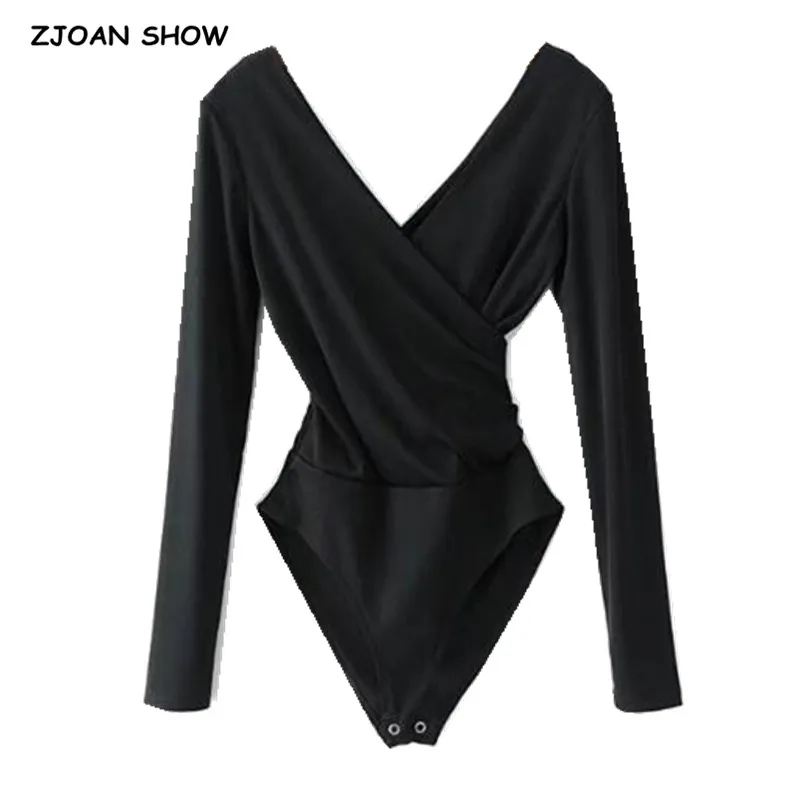 Sexy Blackless Cross V neck Long Sleeve Bodysuit 2018 New Woman Knitted Cotton Tight Short Jumpsuit Slim fit Rompers Playsuits
Sexy Blackless Cross V neck Long Sleeve Bodysuit 2018 New Woman Knitted Cotton Tight Short Jumpsuit Slim fit Rompers Playsuits