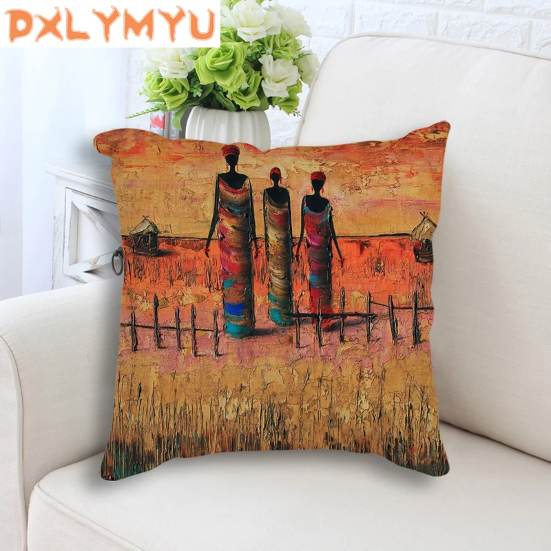 Linen Cotton Cushion Decorative Pillowcase Throw Pillow African Style Oil Painting Printed Decorative Cushion for Home Sofa Car
Linen Cotton Cushion Decorative Pillowcase Throw Pillow African Style Oil Painting Printed Decorative Cushion for Home Sofa Car