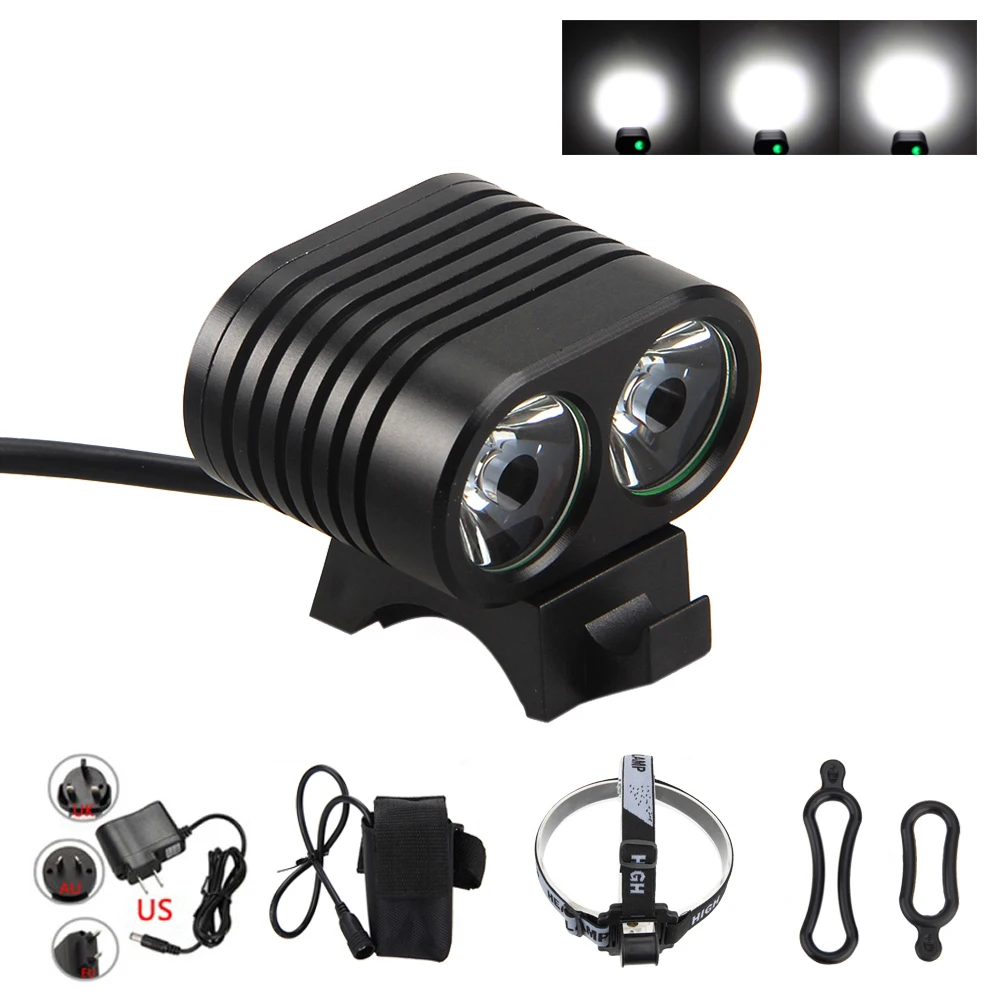 5000 LM 2x T6 LED Front Bicycle Light 2 in 1 Bike Headlamp Cycling Torch with 4x18650 Rechargeable Battery Pack Bike Accessories
5000 LM 2x T6 LED Front Bicycle Light 2 in 1 Bike Headlamp Cycling Torch with 4x18650 Rechargeable Battery Pack Bike Accessories