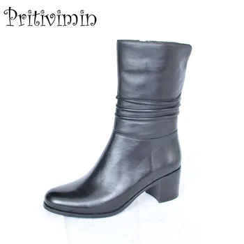 2018 Fashion ladies genuine leather bottines femmes winter woman warm lined shoes female thick heel riding boots Pritivimin FN43
2018 Fashion ladies genuine leather bottines femmes winter woman warm lined shoes female thick heel riding boots Pritivimin FN43
