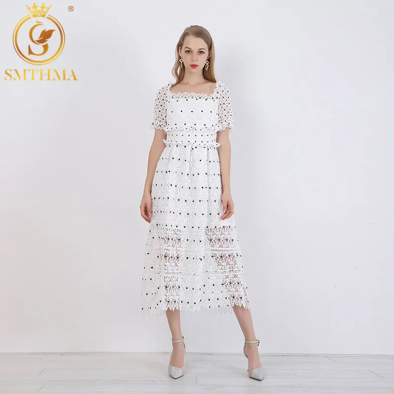 SMTHMA New Summer Runway Self Portrait Dress Women White embroidery Lace Long Party Dress Female Elegant Ruffles Dresses
SMTHMA New Summer Runway Self Portrait Dress Women White embroidery Lace Long Party Dress Female Elegant Ruffles Dresses