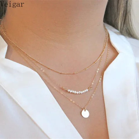 Summer Simple Style Women Simulated-pearl Beaded Multilayer Clavicle Chain Gold/Silver Plated Necklaces & Pendants Bijoux Femme
Summer Simple Style Women Simulated-pearl Beaded Multilayer Clavicle Chain Gold/Silver Plated Necklaces & Pendants Bijoux Femme