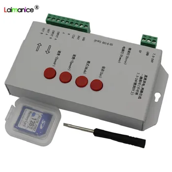 T-1000S SD Card LED RGB Controller 2048 Pixel Led Control Support DMX512 WS2811 WS2812B WS2801 LPD6803 Full Color Strip DC5V-24V
T-1000S SD Card LED RGB Controller 2048 Pixel Led Control Support DMX512 WS2811 WS2812B WS2801 LPD6803 Full Color Strip DC5V-24V
