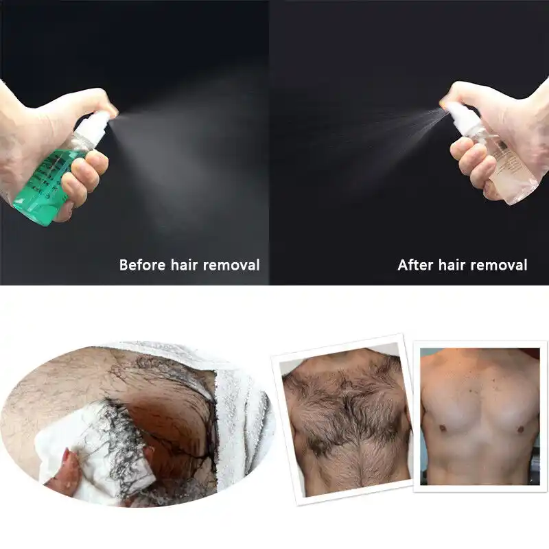 Women Men Chest Hair Permanent Removal Spray Pre And After Wax