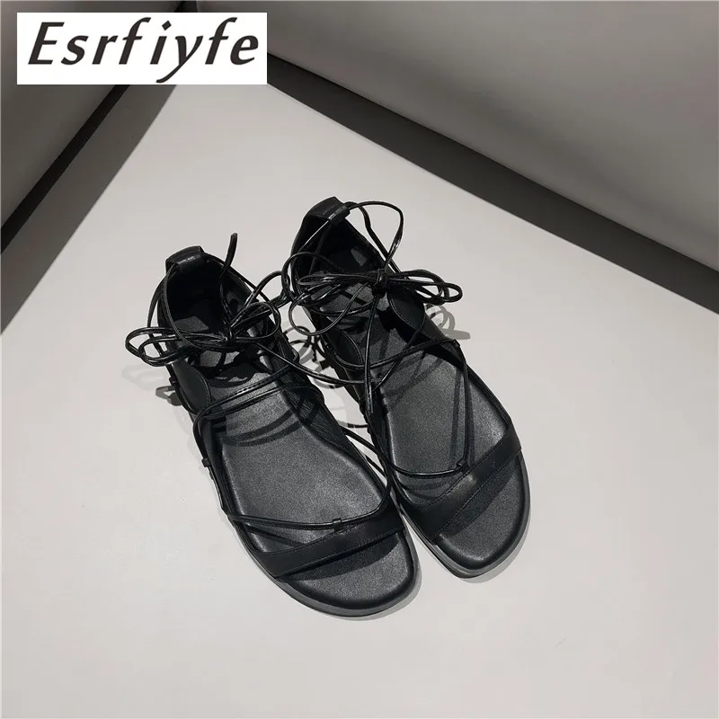 ESRFIYFE 2019 New Genuine Leather Summer Roman Sandals Multiple Cross-Strap Women Sandals Black Apricot Flat with Casual Shoes
ESRFIYFE 2019 New Genuine Leather Summer Roman Sandals Multiple Cross-Strap Women Sandals Black Apricot Flat with Casual Shoes
