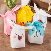 Hot selling 10pcs/lot Cute Rabbit Ear Cookie Bags Gift Bags For Candy Biscuits Snack Baking Package Event Party Supplies image
