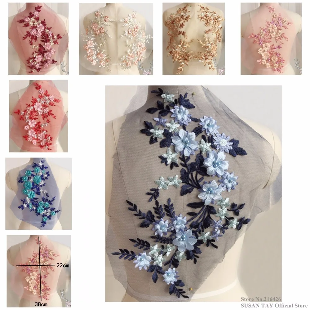 New Handmade 3D Bead Pealed Embroidery Satin Flower Patches Apparel Lace Appliques Collar Navy Blue Red Maroon Pink Maroon MDS24
New Handmade 3D Bead Pealed Embroidery Satin Flower Patches Apparel Lace Appliques Collar Navy Blue Red Maroon Pink Maroon MDS24