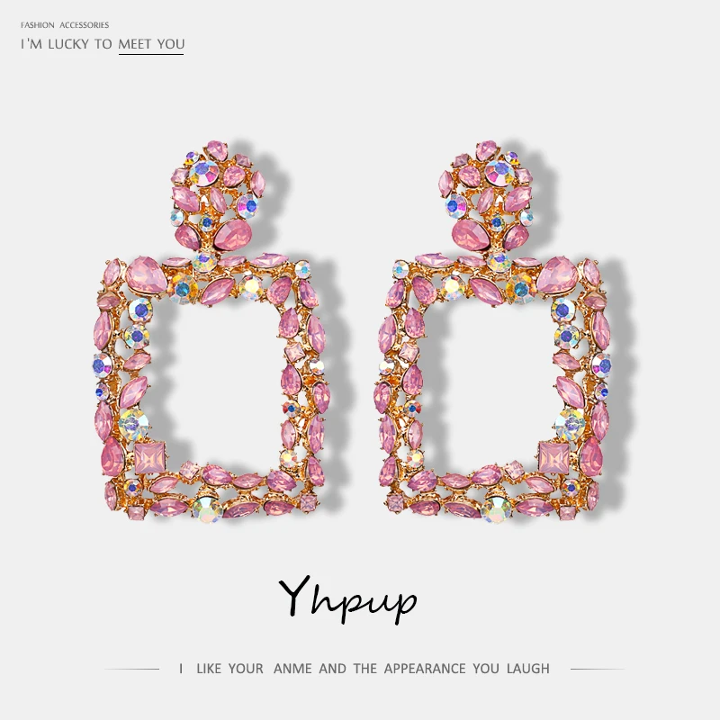 Yhpup Fashion Women ZA Crystal Rhinestone Luxury Square Hollow Big Dangle Luxury Earrings For Women Wedding Party Jewelry Gift
Yhpup Fashion Women ZA Crystal Rhinestone Luxury Square Hollow Big Dangle Luxury Earrings For Women Wedding Party Jewelry Gift