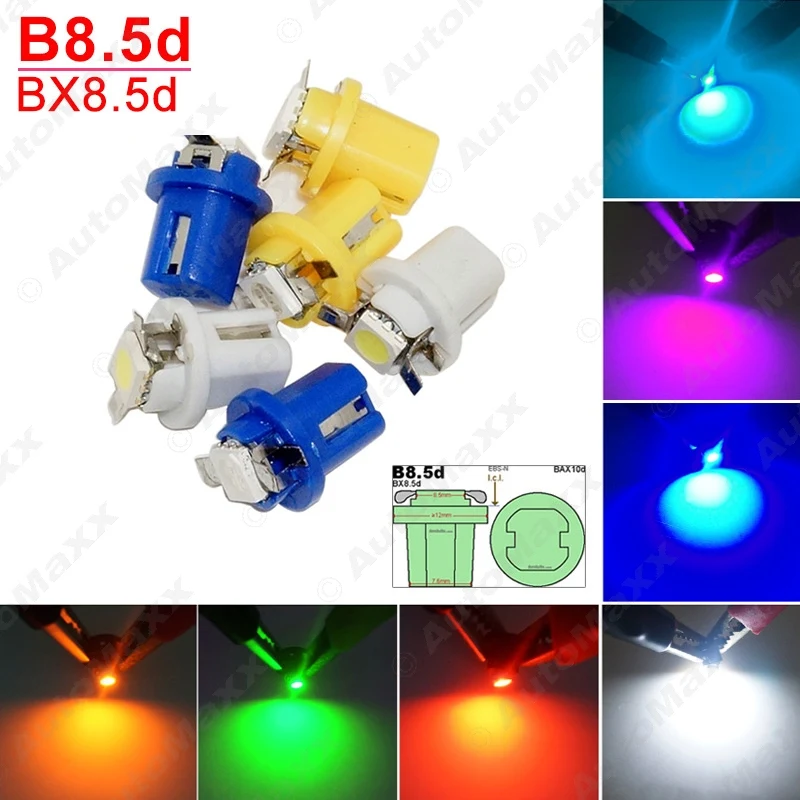 2Pcs 7colors Car 12V B8.5d/BX8.5d/BAX10d 1SMD 5050 Gauge Dashboard LED Light Interior Lamp #J-4237
2Pcs 7colors Car 12V B8.5d/BX8.5d/BAX10d 1SMD 5050 Gauge Dashboard LED Light Interior Lamp #J-4237